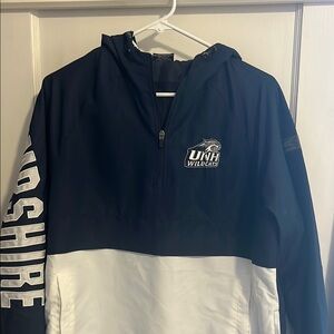 UNH Wildcats navy blue and White Pullover Jacket